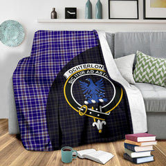 Ochterlony Tartan Crest Blanket Wave Style