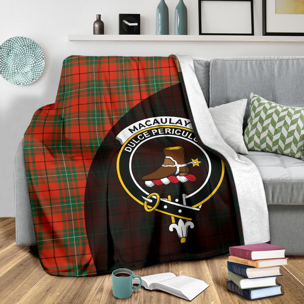 MacAulay Ancient Tartan Crest Blanket Wave Style