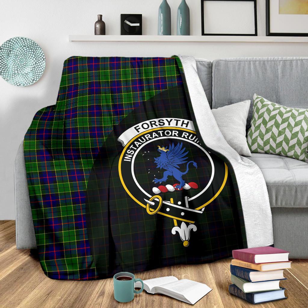 Forsyth Modern Tartan Crest Blanket Wave Style