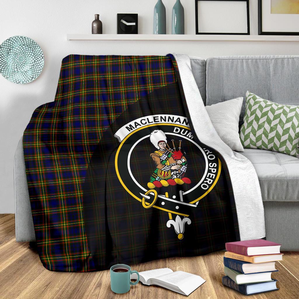 MacLellan Modern Tartan Crest Blanket Wave Style