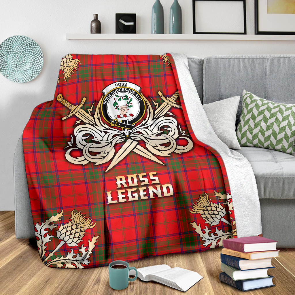 Ross Modern Tartan Gold Courage Symbol Blanket - SP