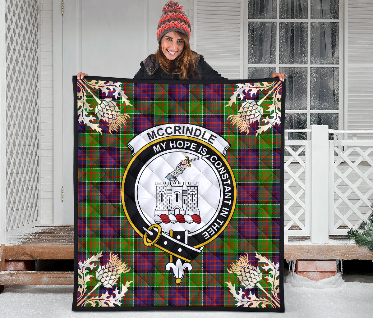 McCrindle Tartan Crest Premium Quilt - Gold Thistle Style SP