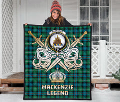 MacKenzie Ancient Tartan Crest Legend Gold Royal Premium Quilt SP