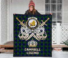 Campbell Modern Tartan Crest Legend Gold Royal Premium Quilt - SP