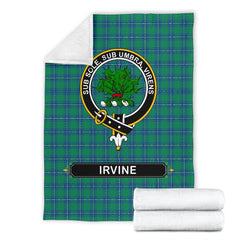 Irvine Family Tartan Crest Blanket - 3 Sizes