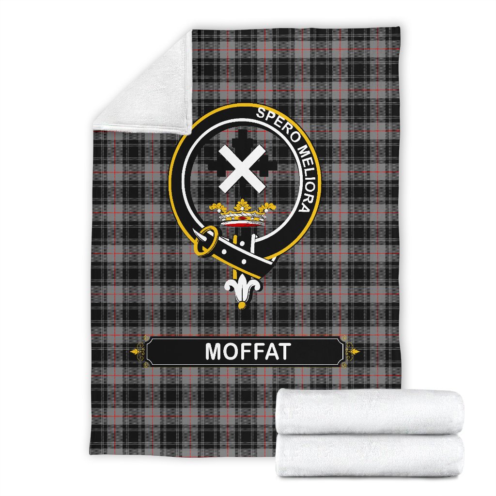 Moffat Family Tartan Crest Blanket - 3 Sizes
