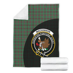 MacKinnon Hunting Ancient Tartan Crest Blanket Wave Style