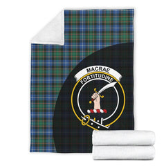 MacRae Hunting Ancient Tartan Crest Blanket Wave Style