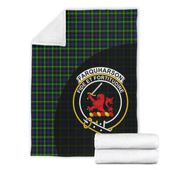 Farquharson Modern Tartan Crest Blanket Wave Style