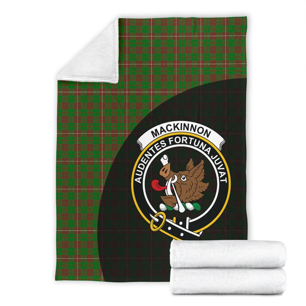 MacKinnon Hunting Modern Tartan Crest Blanket Wave Style