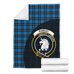 Ramsay Blue Ancient Tartan Crest Blanket Wave Style