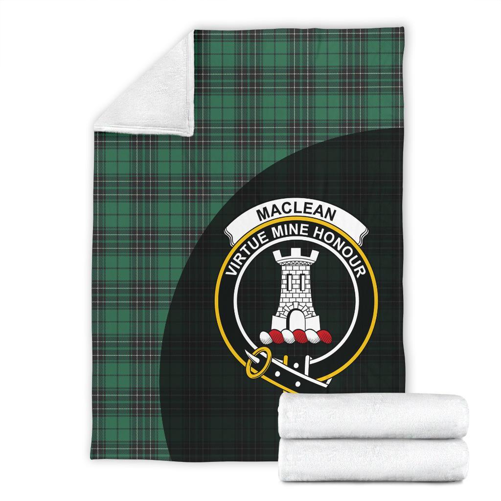 MacLean Hunting Ancient Tartan Crest Blanket Wave Style