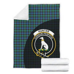 Hunter Ancient Tartan Crest Blanket Wave Style