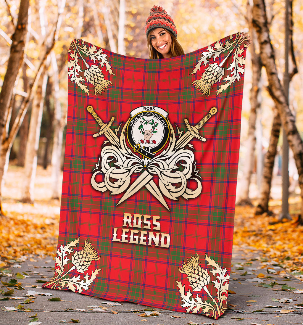 Ross Modern Tartan Gold Courage Symbol Blanket - SP