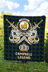 Campbell Modern Tartan Crest Legend Gold Royal Premium Quilt - SP