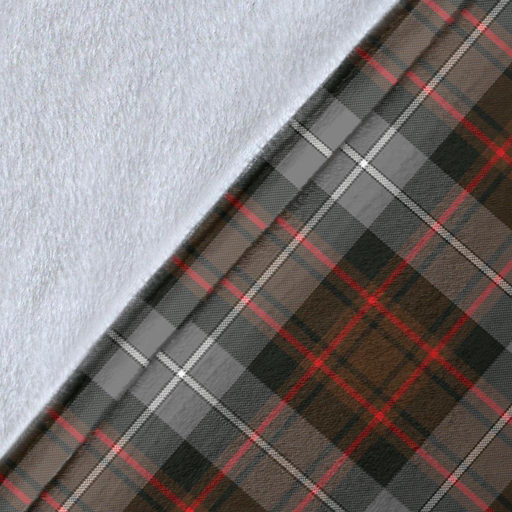 MacRae Hunting Weathered Tartan Crest Blanket Wave Style