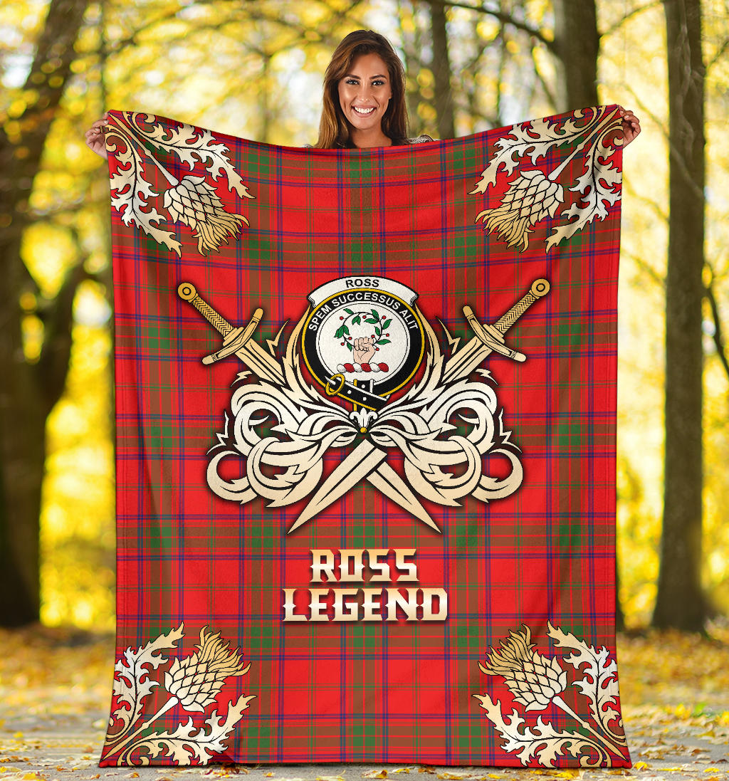 Ross Modern Tartan Gold Courage Symbol Blanket - SP