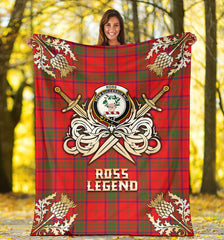 Ross Modern Tartan Gold Courage Symbol Blanket - SP