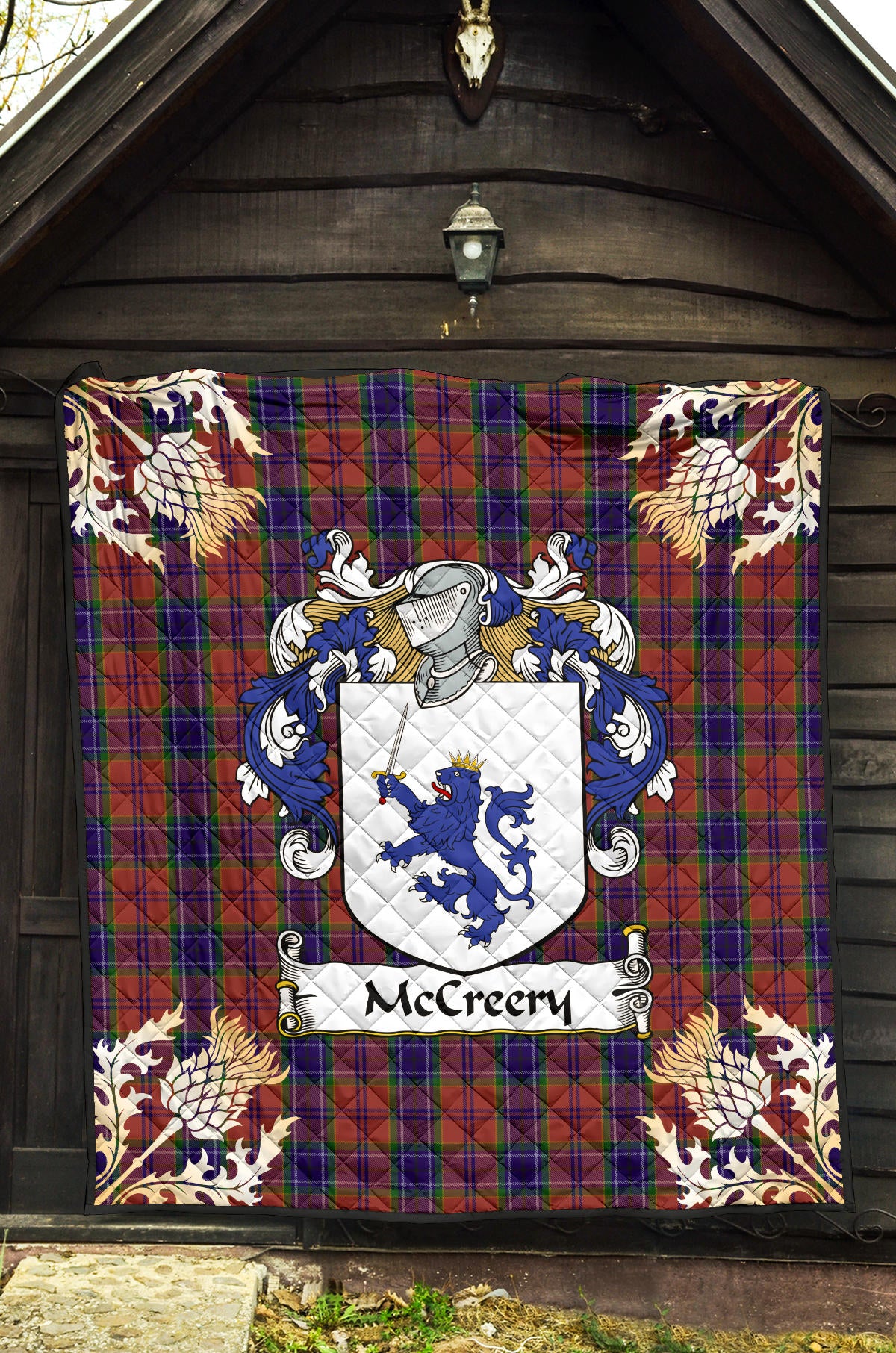 McCreery Tartan Crest Premium Quilt - Gold Thistle Style SP