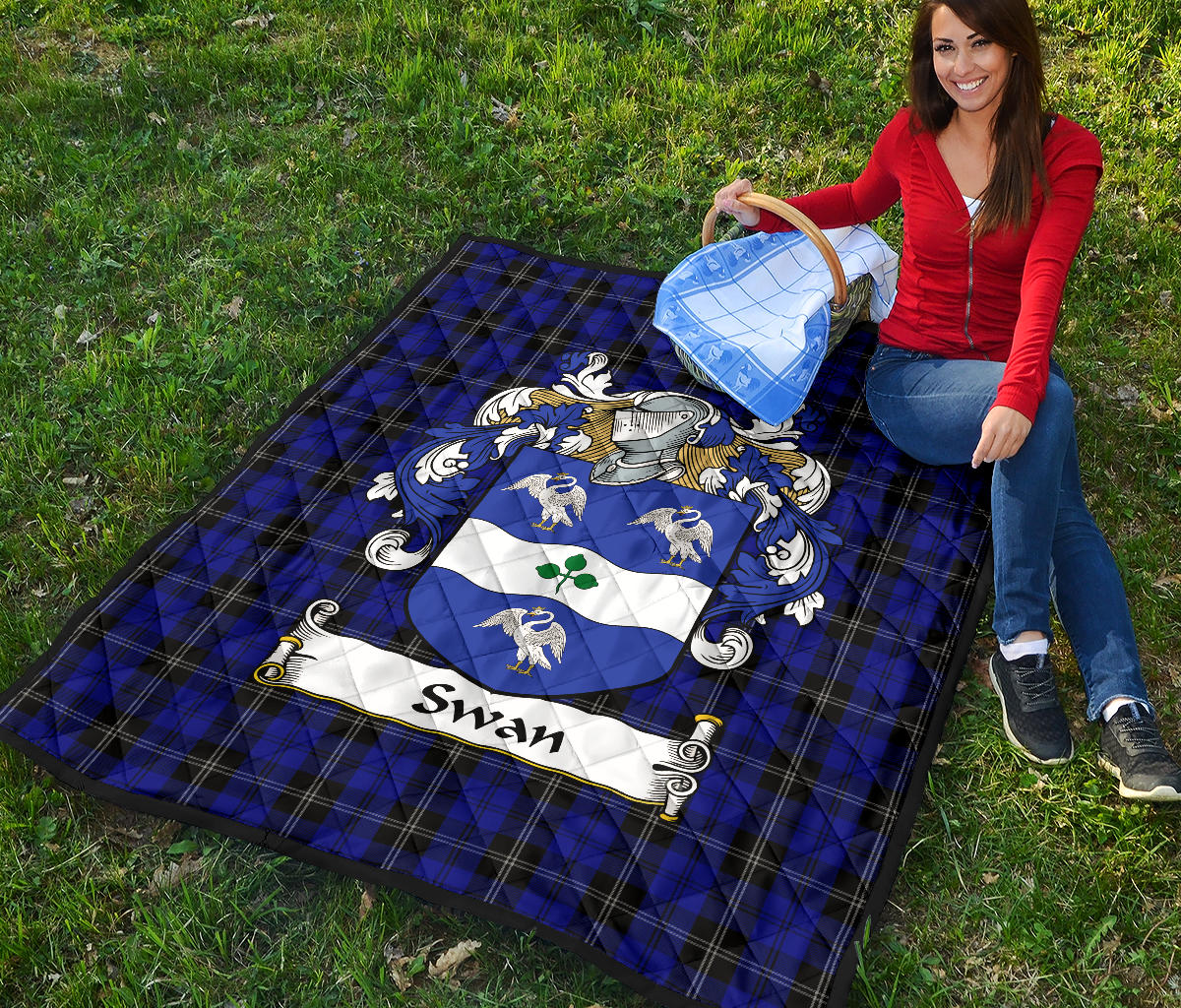 Swan Family Tartan Crest Quilt - SP