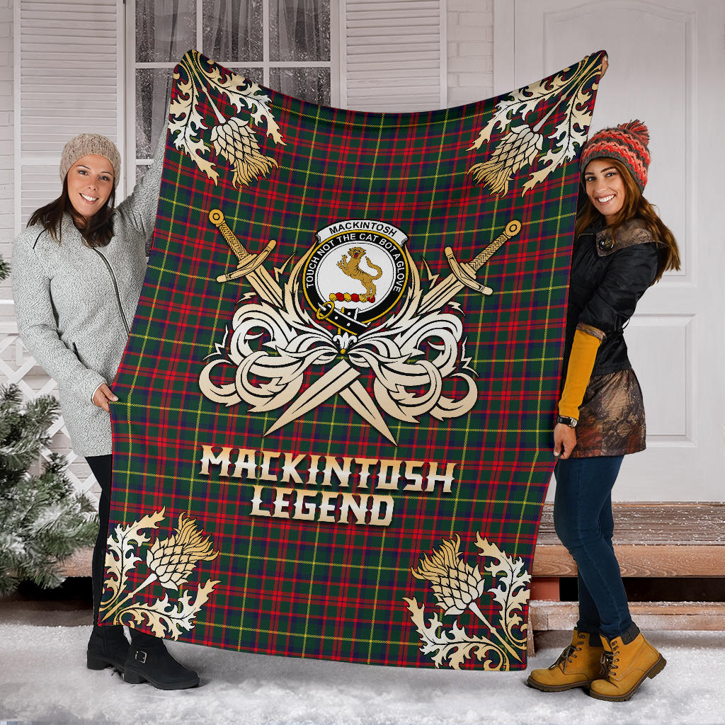 MacKintosh Hunting Modern Tartan Gold Courage Symbol Blanket - SP