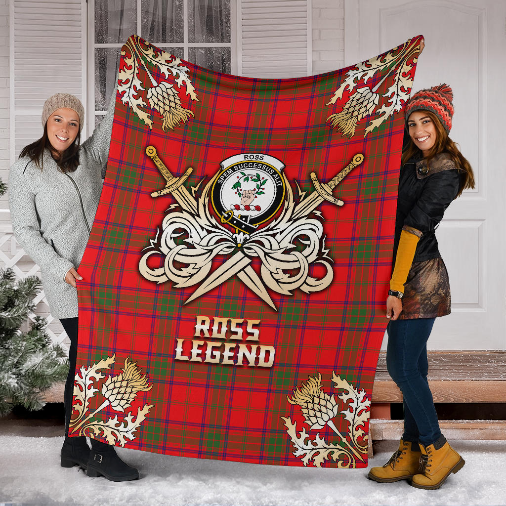 Ross Modern Tartan Gold Courage Symbol Blanket - SP