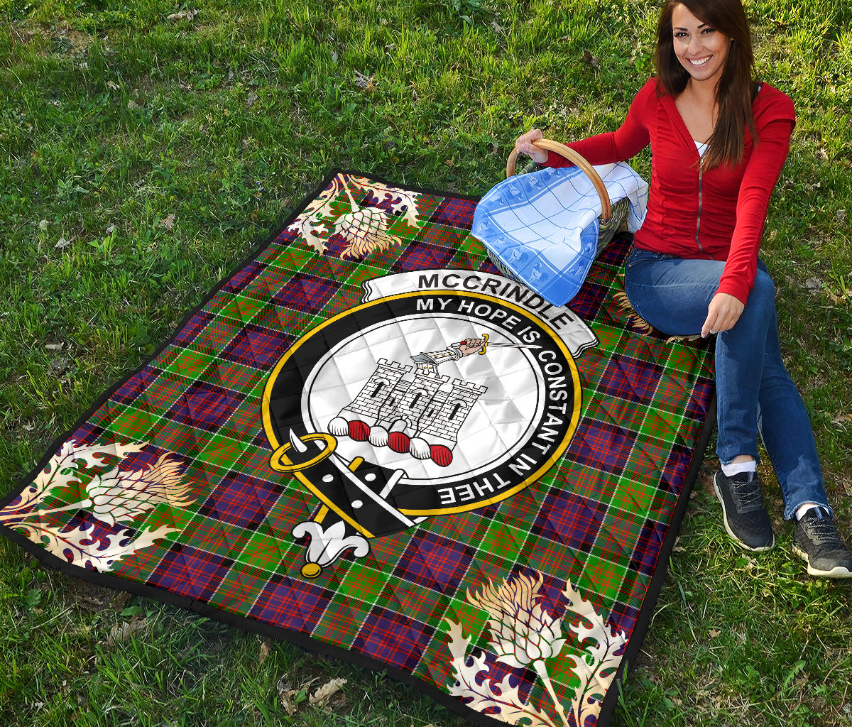 McCrindle Tartan Crest Premium Quilt - Gold Thistle Style SP