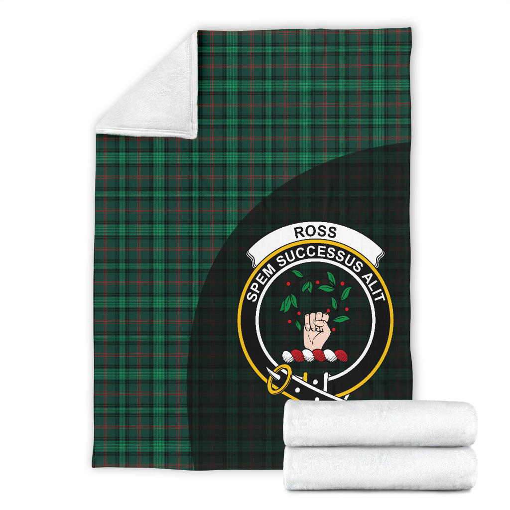 Ross Hunting Modern Tartan Crest Blanket Wave Style - SP