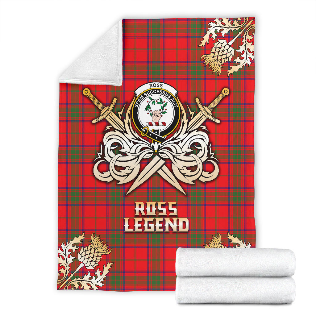 Ross Modern Tartan Gold Courage Symbol Blanket - SP