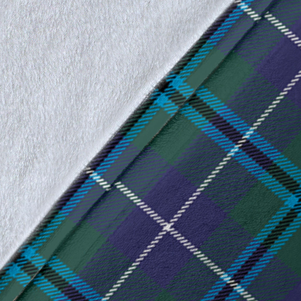 Douglas Modern Tartan Crest Blanket - Unicorn Style