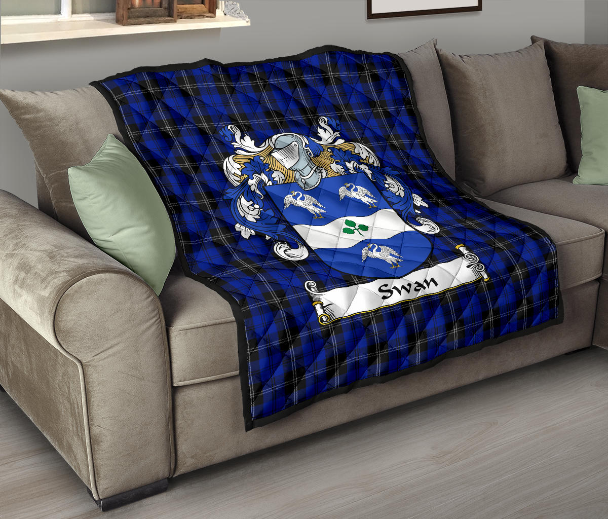 Swan Family Tartan Crest Quilt - SP