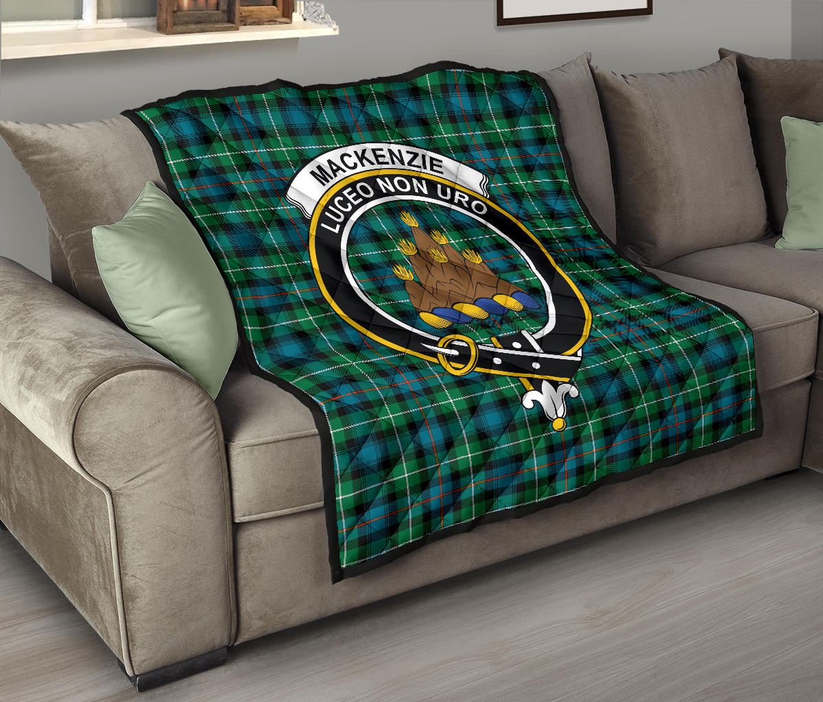 MacKenzie Ancient Family Tartan Crest Quilt - SP