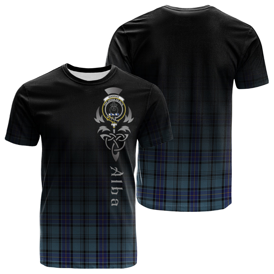 Hannay Blue Tartan Crest T-shirt - Alba Celtic Style