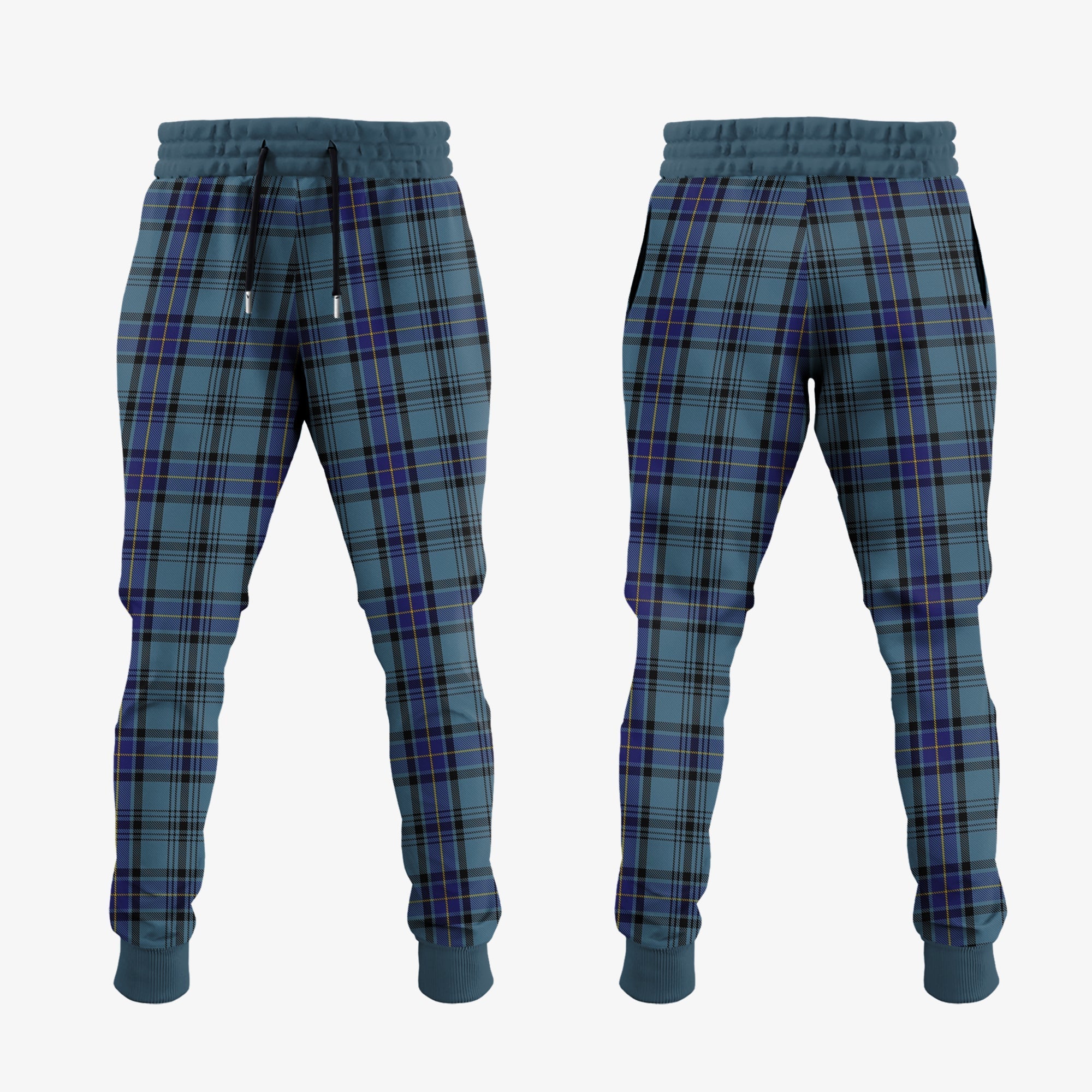 Hannay Blue Tartan Crest Jogger Sweatpants