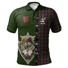 Hargis Tartan Polo Shirt - Lion Rampant And Celtic Thistle Style