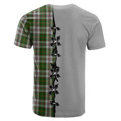 Hay White Dress Tartan T-shirt - Lion Rampant And Celtic Thistle Style