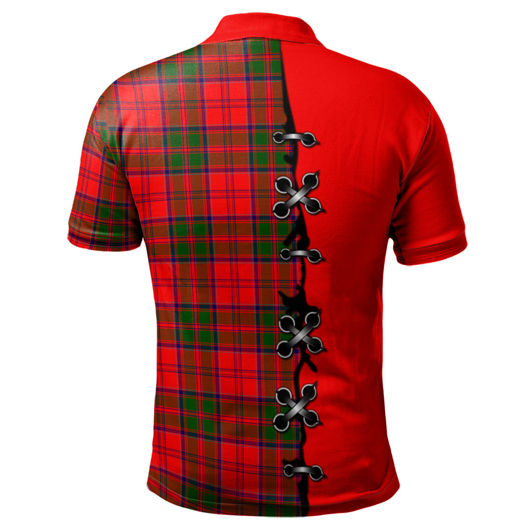 Heron Tartan Polo Shirt - Lion Rampant And Celtic Thistle Style