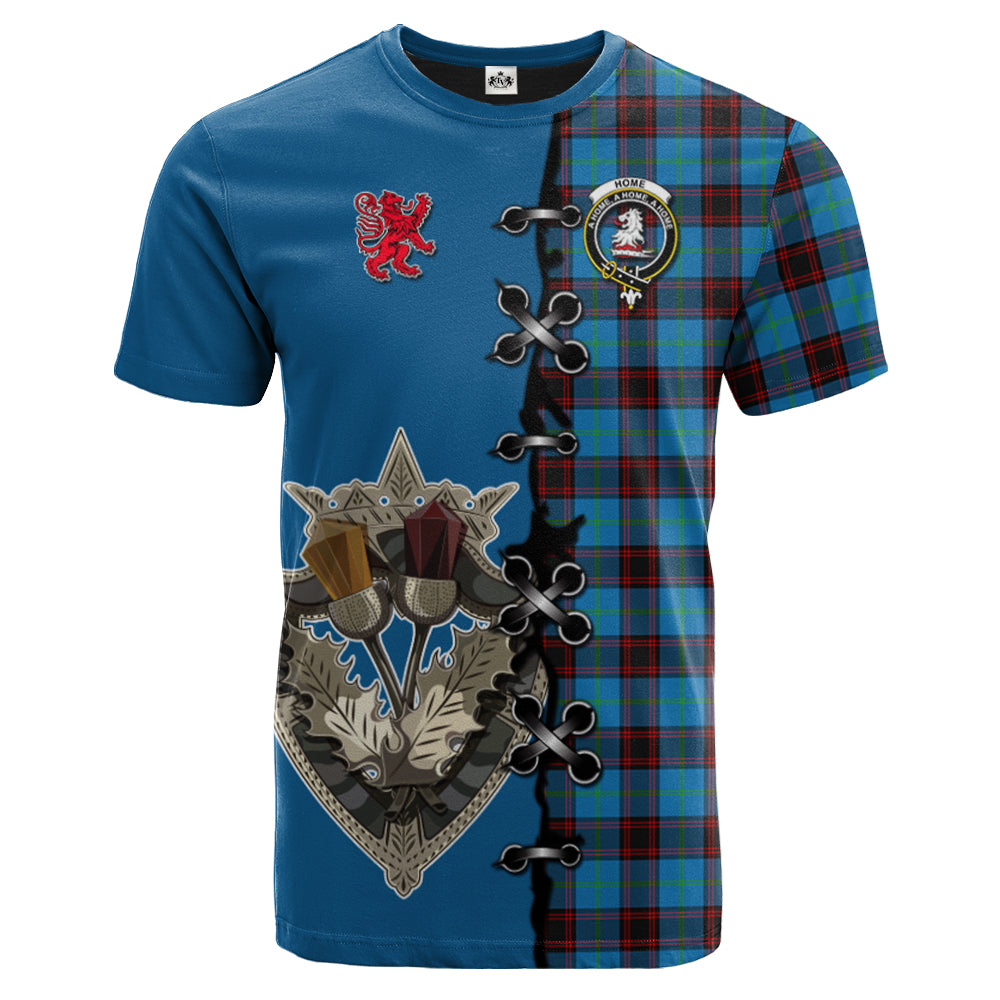 Home Ancient Tartan T-shirt - Lion Rampant And Celtic Thistle Style