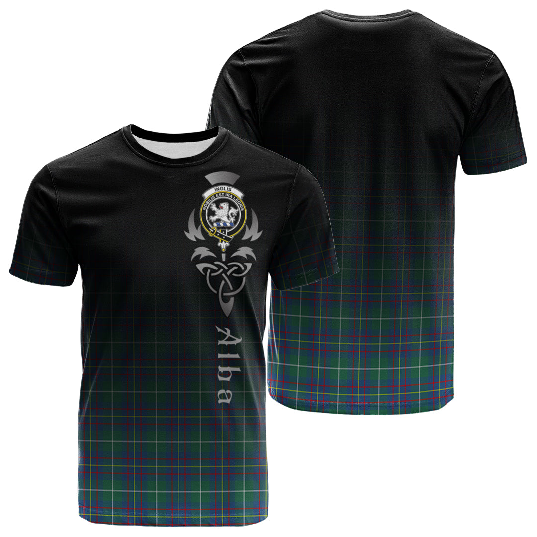 Inglis Ancient Tartan Crest T-shirt - Alba Celtic Style