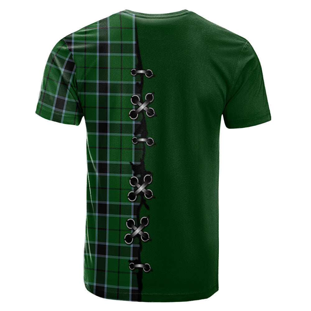 Innes Hunting Tartan T-shirt - Lion Rampant And Celtic Thistle Style