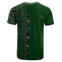 Kennedy Tartan T-shirt - Lion Rampant And Celtic Thistle Style