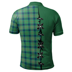 Kennedy Ancient Tartan Polo Shirt - Lion Rampant And Celtic Thistle Style