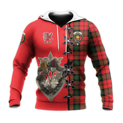 Kerr Modern Tartan Hoodie - Lion Rampant And Celtic Thistle Style