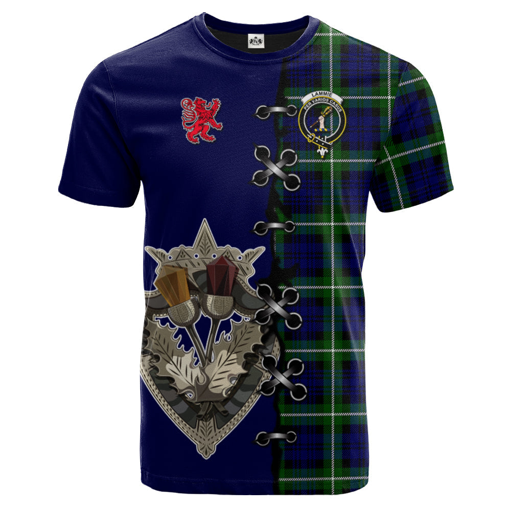 Lammie Tartan T-shirt - Lion Rampant And Celtic Thistle Style