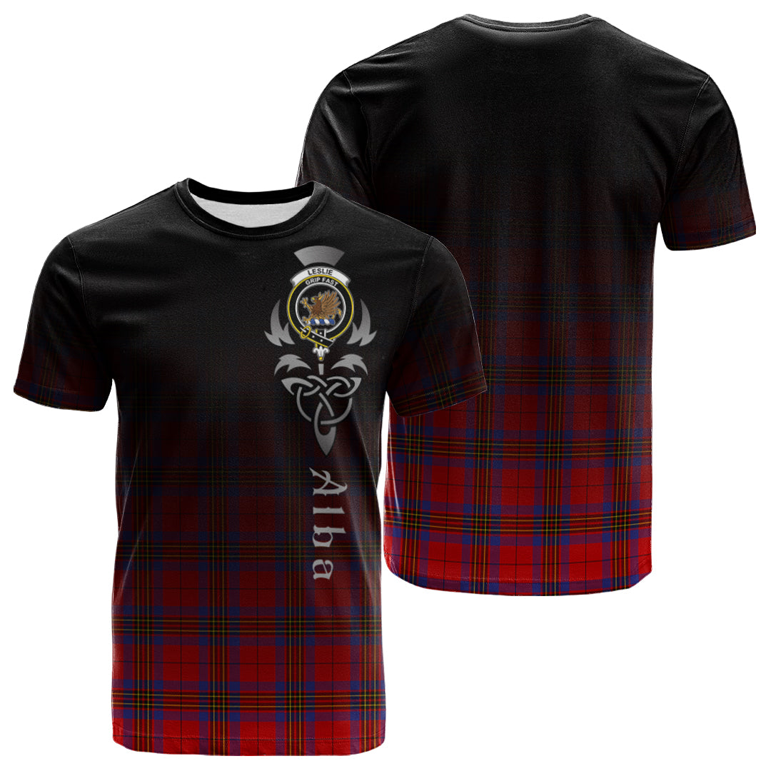Leslie Modern Tartan Crest T-shirt - Alba Celtic Style