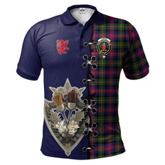 Logan Modern Tartan Polo Shirt - Lion Rampant And Celtic Thistle Style