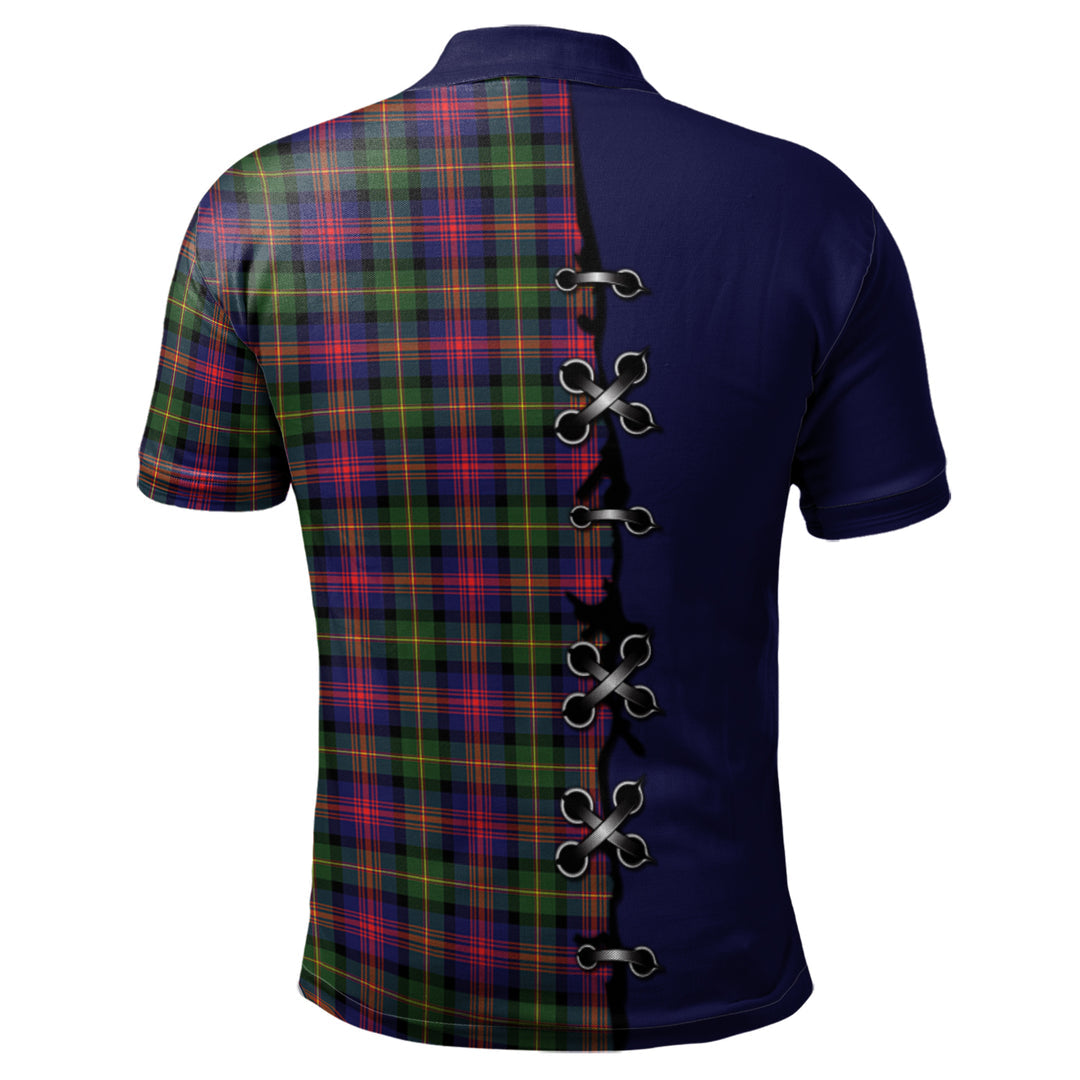 Logan Modern Tartan Polo Shirt - Lion Rampant And Celtic Thistle Style