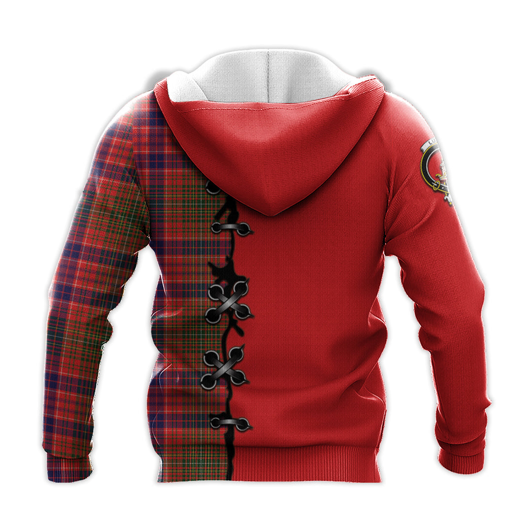 Lumsden Modern Tartan Hoodie - Lion Rampant And Celtic Thistle Style