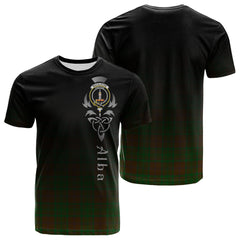 MacAlister Of Glenbarr Hunting Tartan Crest T-shirt - Alba Celtic Style