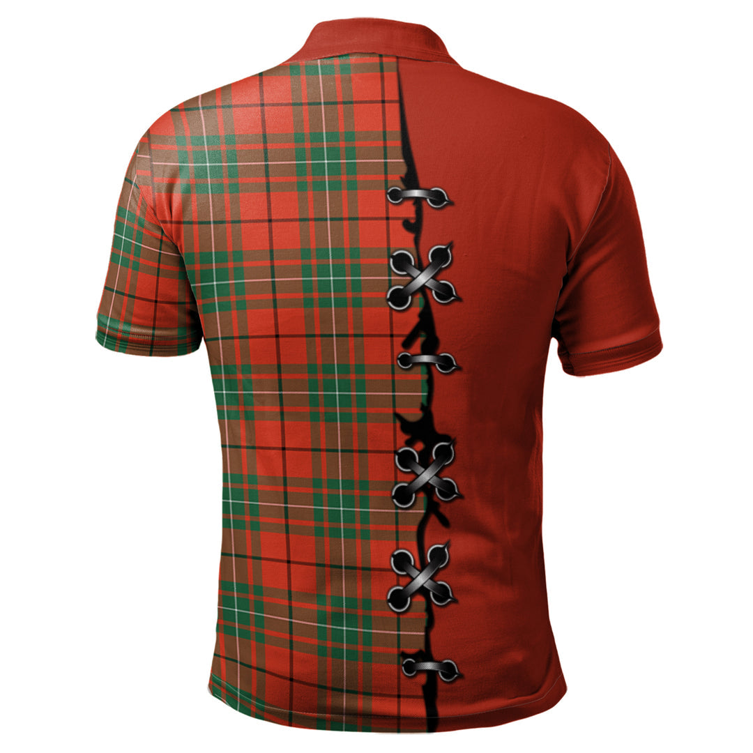 MacAulay Ancient Tartan Polo Shirt - Lion Rampant And Celtic Thistle Style